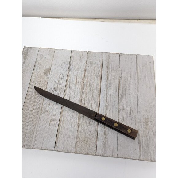 Vintage Carbon Steel Slicing Carving Knife 7-1/2" Blade - 12" Length Serrated - Picture 2 of 13